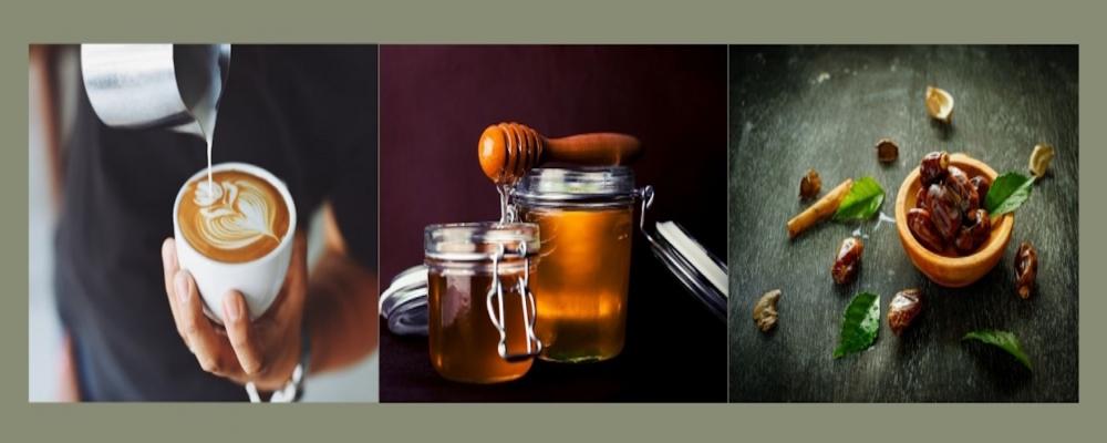 صورة لعسل وقهوة و تمر